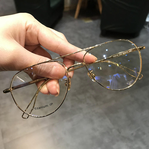 简丹防蓝光近视眼镜框超轻纯钛复古男女J近视平光眼镜架大脸素颜