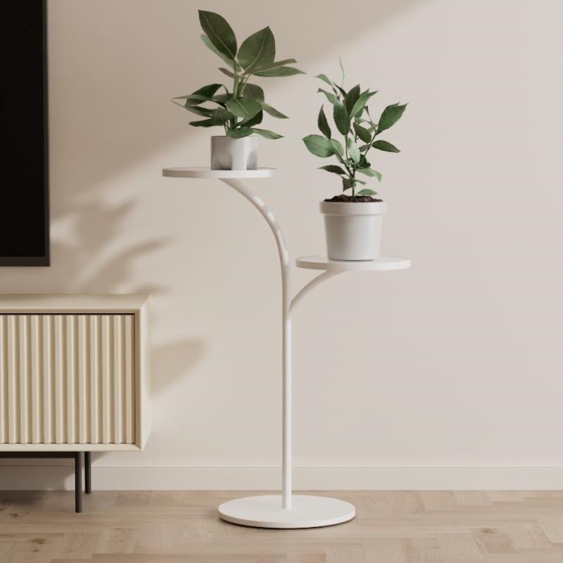 奶油风客厅e家居落地艺术置物架造型花架子户外阳台铁艺支架花盆