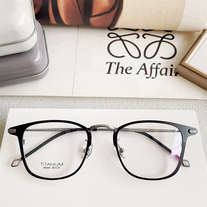 纯钛眼镜近d视男女款可配度数防蓝光镜片商务全框眼镜架超轻