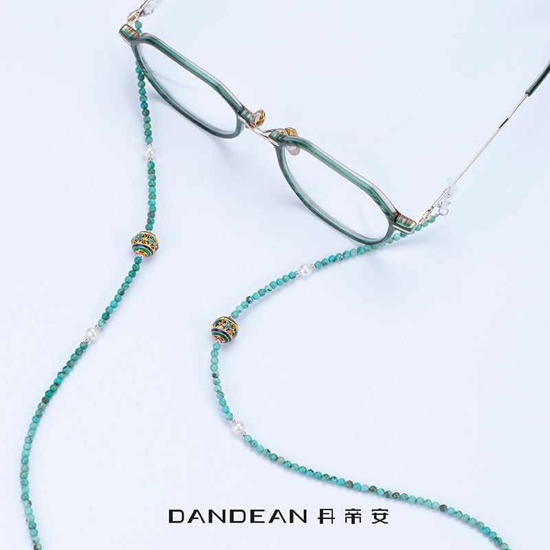 这配色绝了d!绿松石气质级眼镜链女挂脖 墨镜近视镜口罩链毛衣链