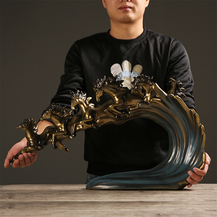 欧式创意马到成功酒柜装饰品摆件C家居饰品客厅玄关摆设工艺品礼