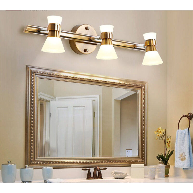 新品美式镜前灯ledo化妆室浴室镜灯卫洗手间欧式镜柜灯化妆台灯化