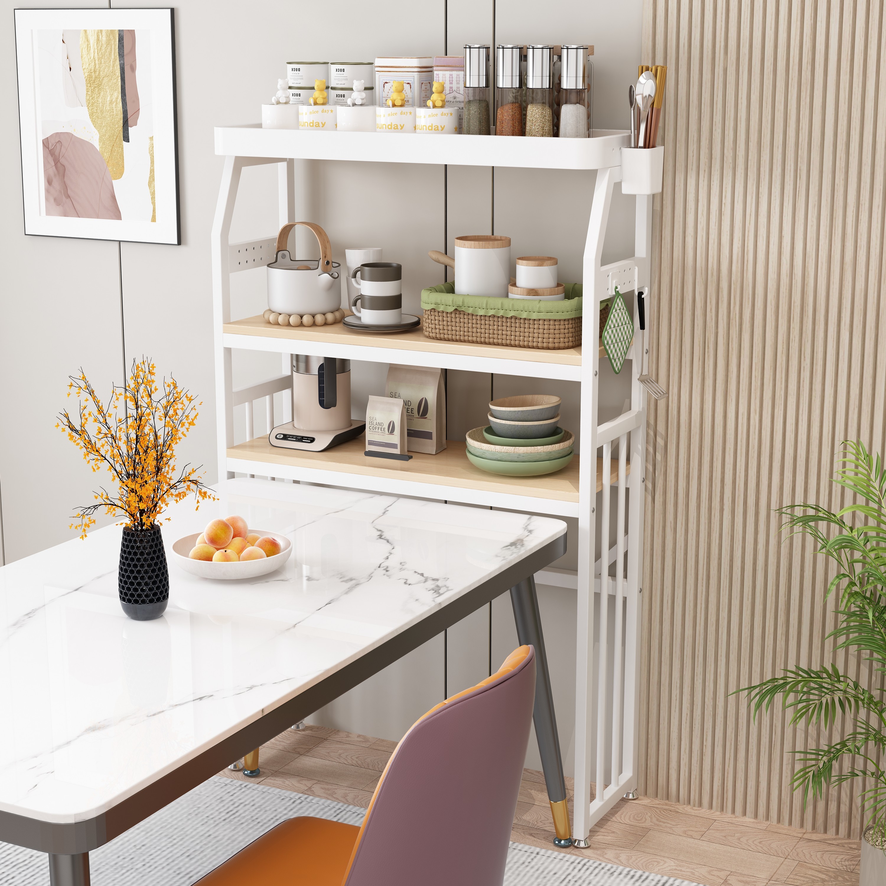 餐桌靠墙置物架厨房窄缝落地可调节饭桌边上方零食架杂物收纳架子,厨房/烹饪用具,厨房置物架/置物柜/角架,淘宝优惠券,粉丝福利购,淘宝优惠卷