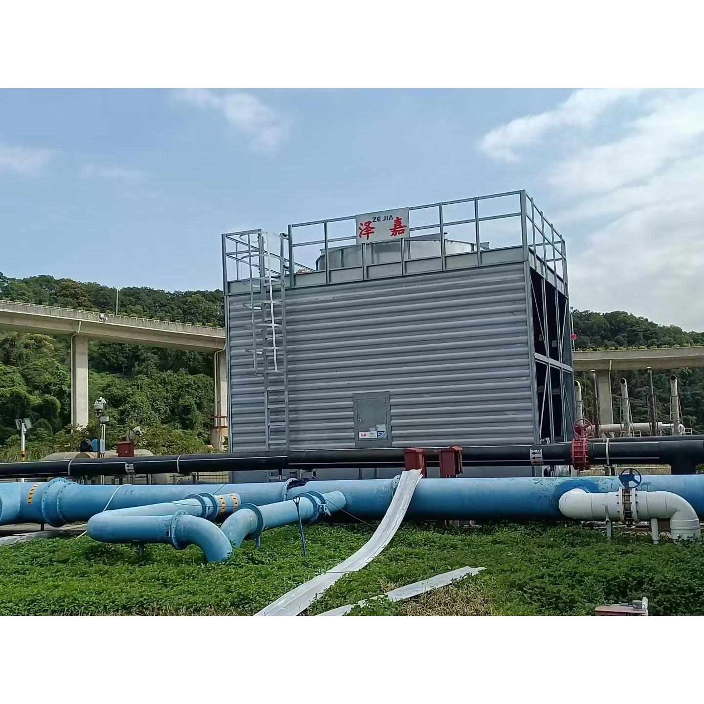 方形冷却塔工降玻璃流钢冷却塔厂家横式循温环水业80-1000t塔闭式