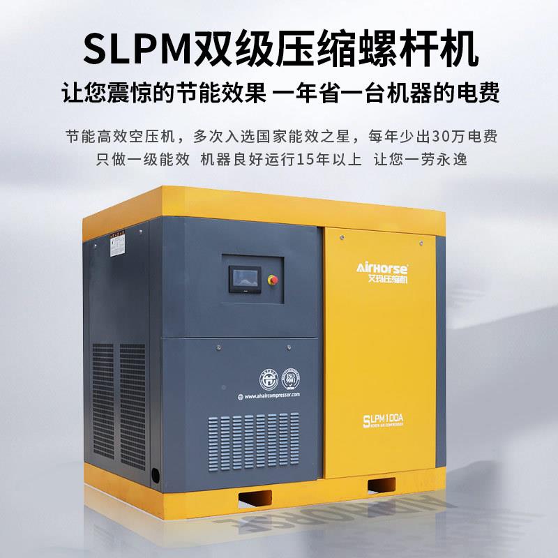 家直销双级空压缩永磁变频螺SLPM杆式压机节工厂业级高效能空气压