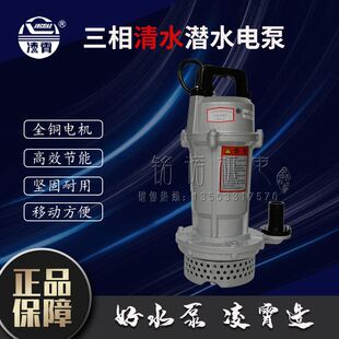 广东凌霄泵业QX型三相380V清水潜水泵 凌霄原厂正品清水抽水机