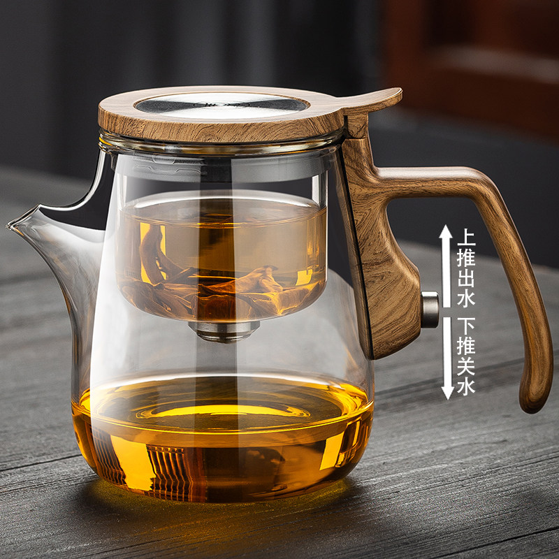高档磁吸飘逸杯加厚高硼硅玻璃壶茶水分离过滤懒人泡茶神器具家用