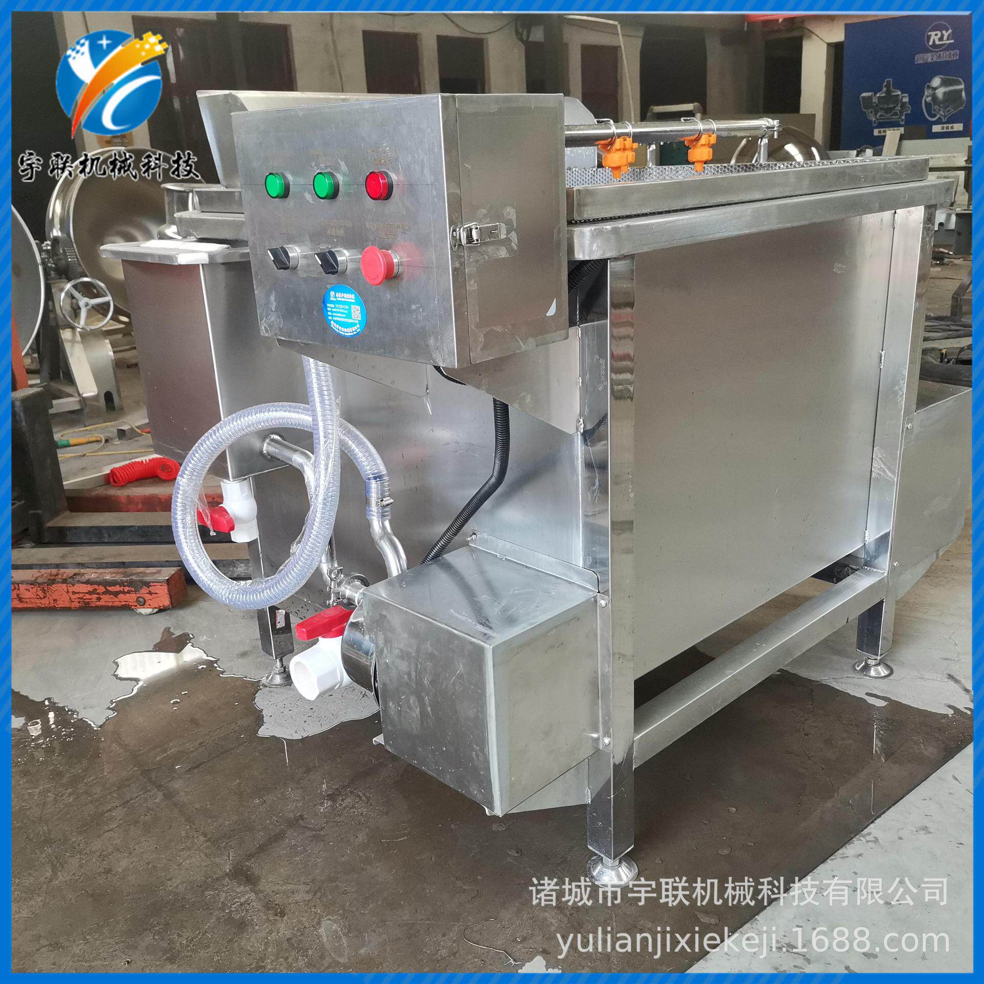 小型高压喷淋洗果机 商用水果蔬菜清洗机器 宇联电动翻筐清洗机
