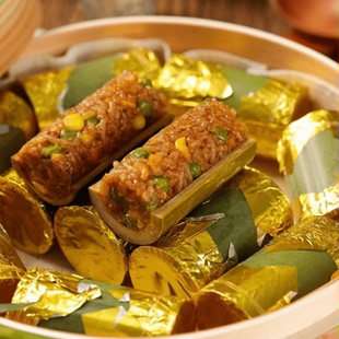 赵虎金沙玉豆竹香饭竹香乌米饭800g咸蛋黄糯米饭竹筒饭冷冻半成品