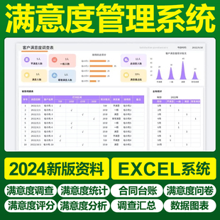 Excel客户员工公司满意度调查问卷评分统计分析统计表格模板系统