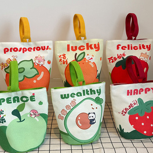 帆布手提袋礼品收纳袋生日宴伴手礼包装袋卡通印花幼儿园回礼袋