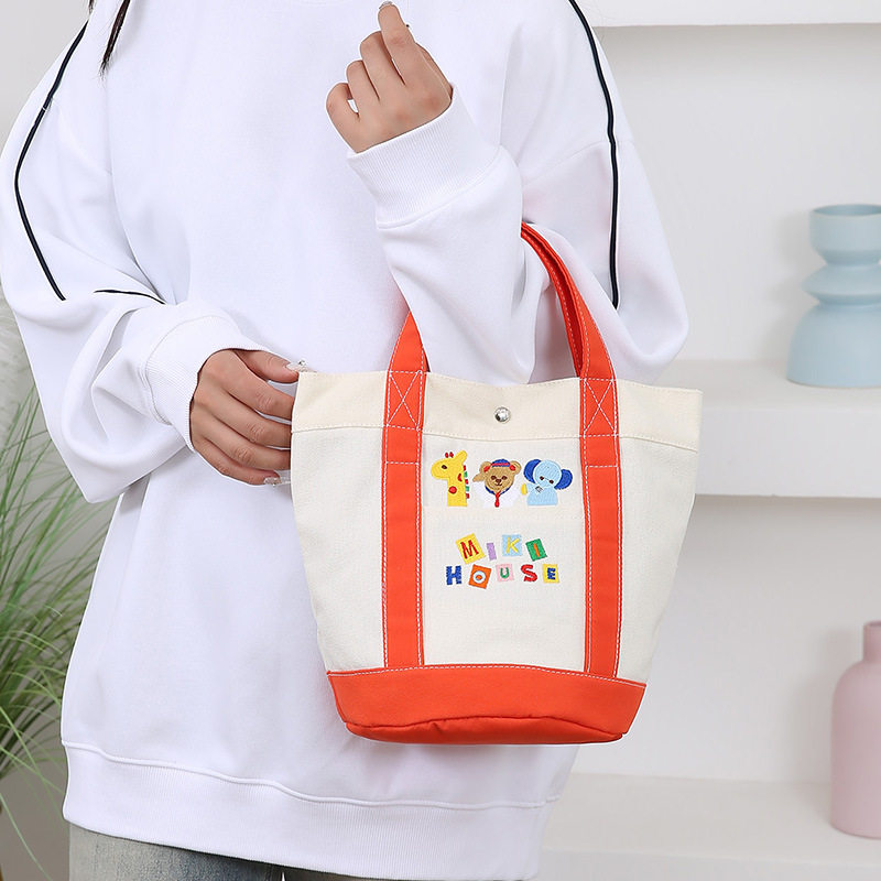 新款女包高级感潮流时尚印花手提包水桶包大容量单肩包帆布手拎包