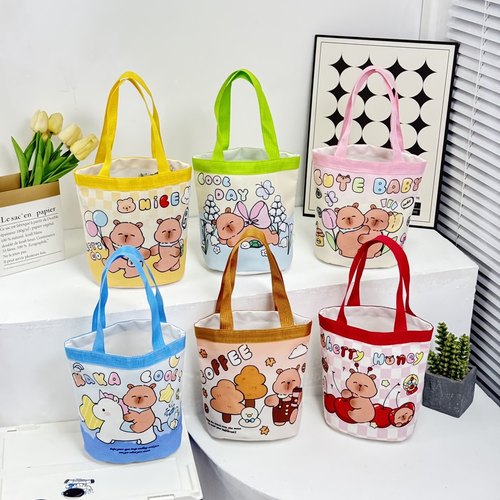 水桶包手提可爱帆布妈咪收纳包