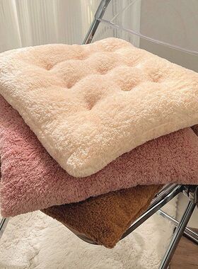 简约毛绒坐垫屁垫公室久坐神器ins风加厚坐垫学生教室垫子冬季