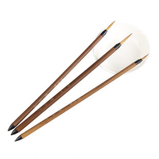 马格利特叶筋笔小毛笔勾线笔国画山水水墨画小号小狼圭3支套装