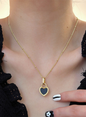 爱心项链ins合金锁骨链女贝壳