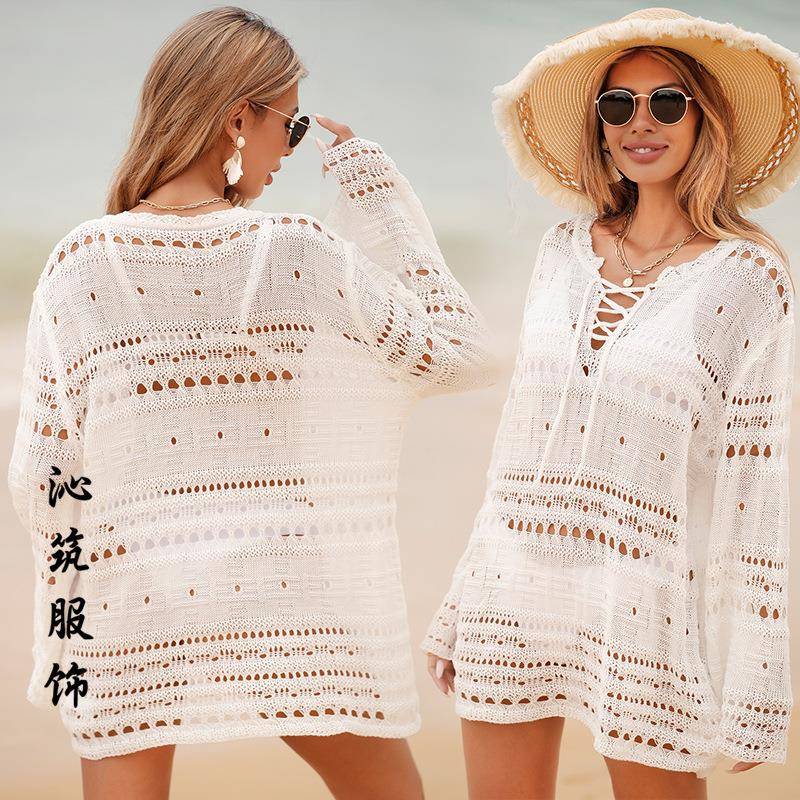 Lazy beach cover-up seaside holiday beach dress womens