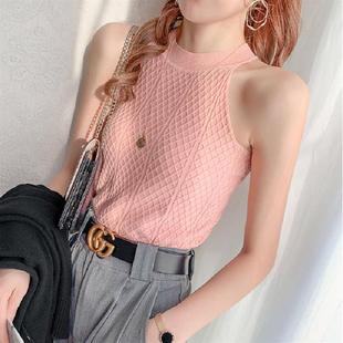 neck halter stylish Fashionable knitted and suspender