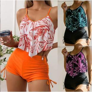 drawstring Womens lotus briefs leaf large swimsuit bra