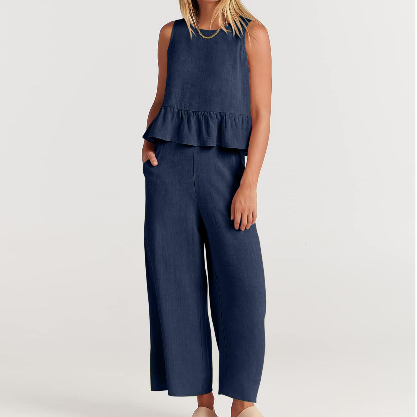 daily for outfit neck round color solid pockets side with