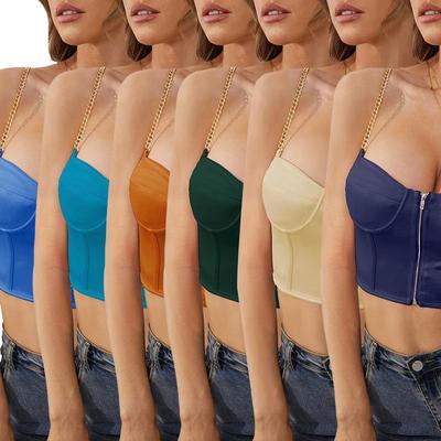 satin womens for slim chain top vest metal Sexy camisole