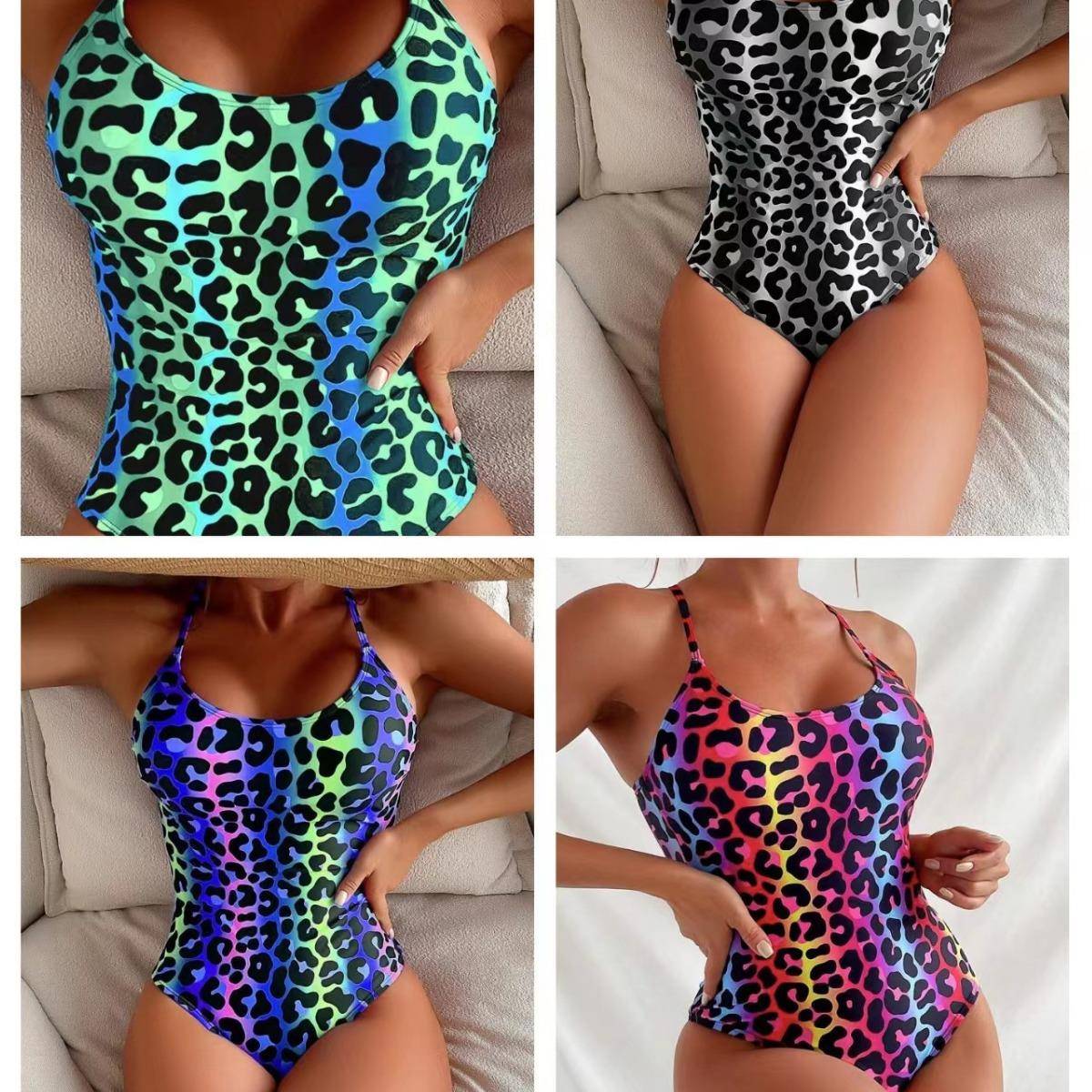 Swimsuit Bikini One-Piece Print Leopard Colorful Sexy