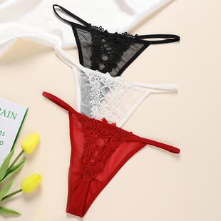 ladies sexy panties for women Black thin lace summer straps