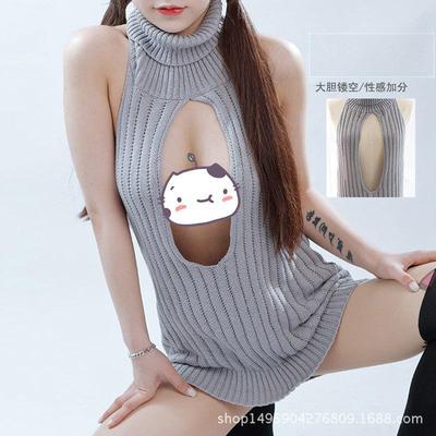 clubwear femme nightwear knited backless sweater womans out