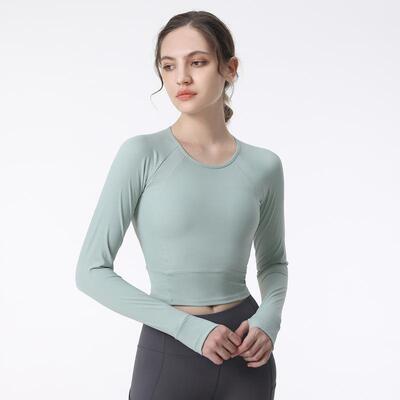 clothes quick-drying and tights high-elastic navel-exposed