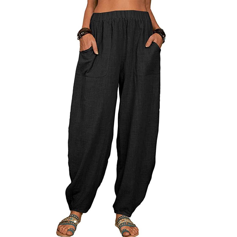 pants harem home pants casual linen and cotton loose pants