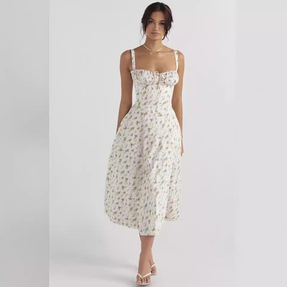 dress hollow slit fishbone lace-up fit with suspenders slim