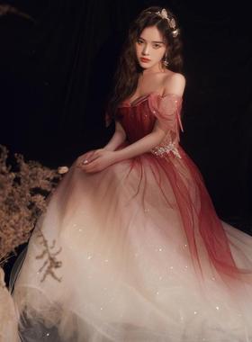 wedding slim banquet red evening toast bride female dress