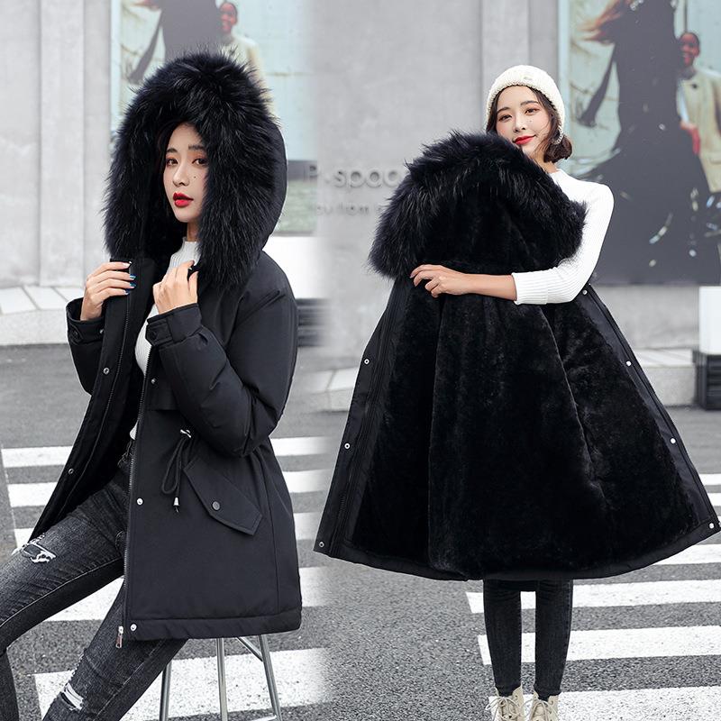 fur jacket coats coat collar parkas fur overcoat detachable