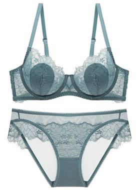 Sexy lace thin transparent bra bra womens underwear large