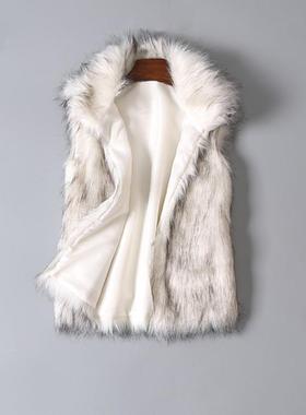 autumnwinter to new faux vest collar up jacket fur fur mid
