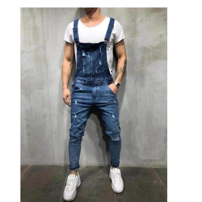 workwear popular trendy trousers jeans ripped rompers denim