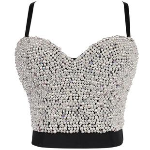 Diamond Vest Beads Shaping Bubble Beaded Bra and Handmade