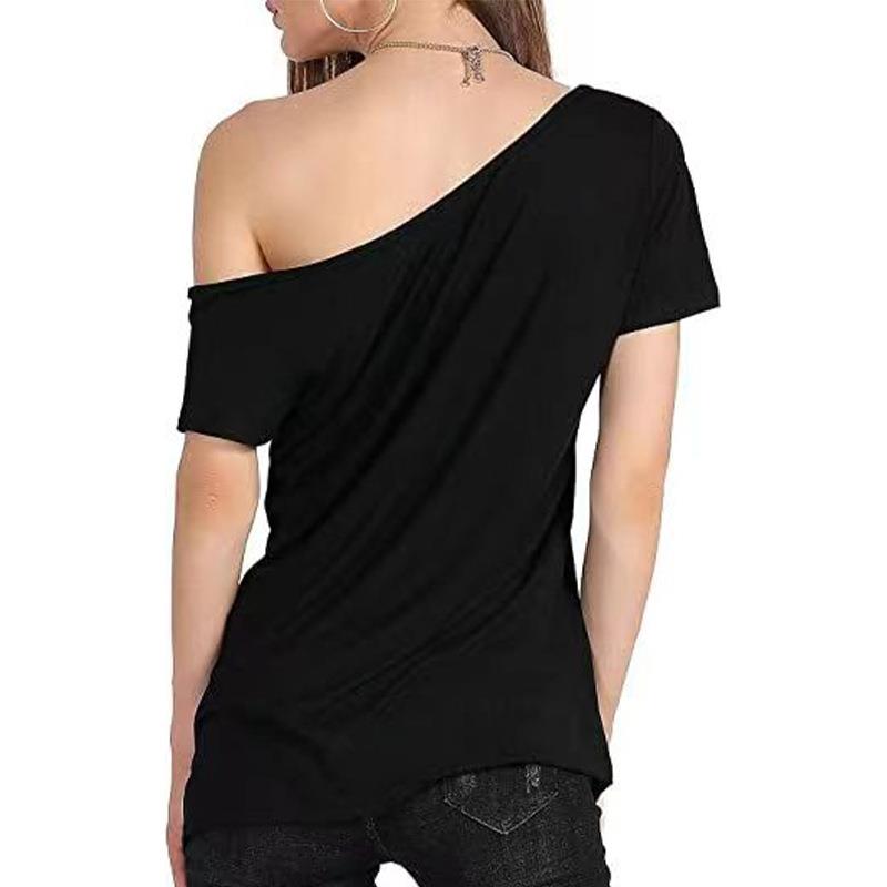 off-shoulder short sleeve irregular for embossed Lips