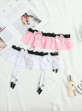 Tempting transparent lace garter sexy underwear with long