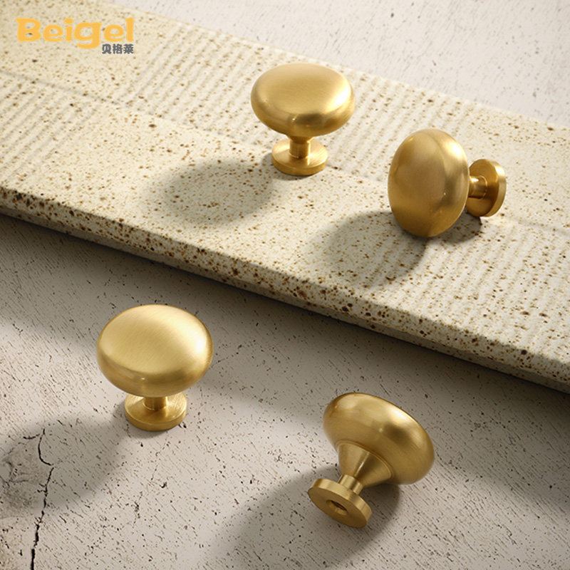 金色圆点柜门拉手实心纯铜轻奢法式衣橱门铜拉手抽屉柜子黄铜把手,基础建材,小拉手,淘宝优惠券,粉丝福利购,淘宝优惠卷