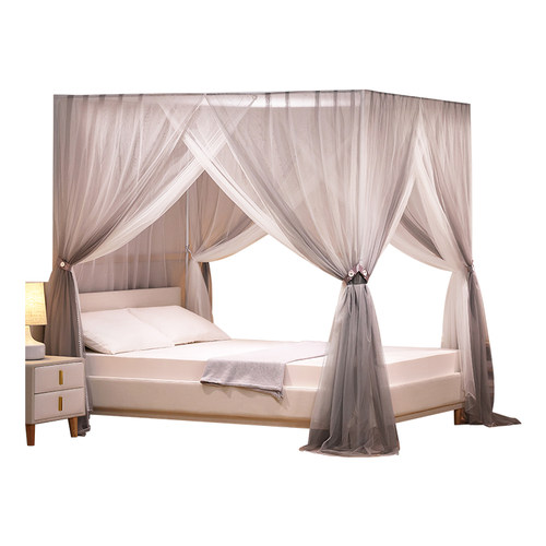 康亨双层支架三开门加密公主风纹帐新款高级宫廷落地家用卧室蚊帐