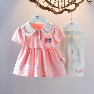 婴儿童装女童夏装2023新款纯棉套装洋气女宝宝夏天衣服公主两件套