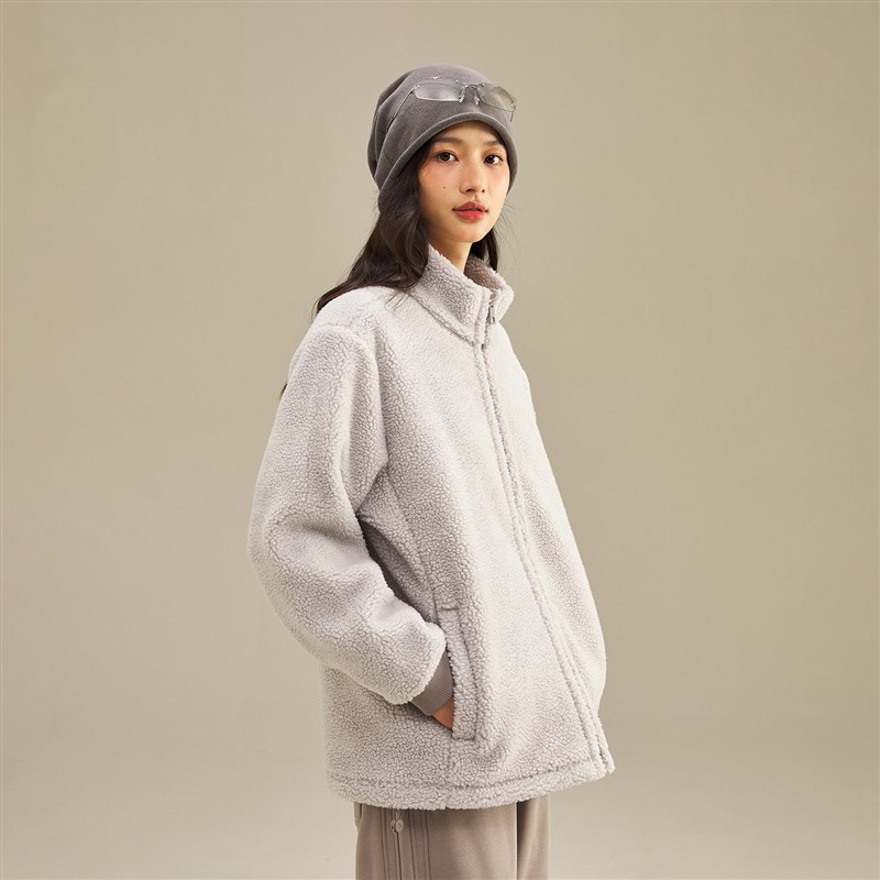 NNID简约多色二代羊羔绒抽绳可调节下摆立领外套休闲保暖百搭夹克