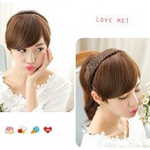 假刘海发箍女士齐斜刘海假发片发辫发箍逼真齐斜刘海发箍发辫刘海