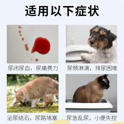 利尿通石淋通猫尿路宠物狗感染尿闭尿频尿血结石肿猫咪泌尿系统药