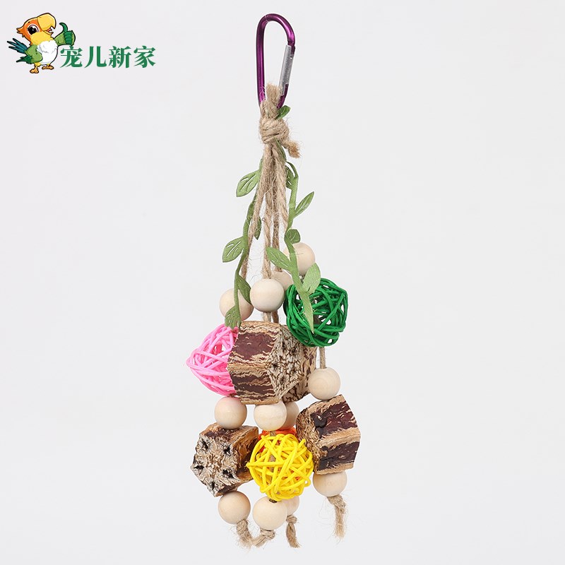 天然果实鹦鹉玩具秋千虎皮牡丹玄凤啃咬杨桃松果玉米藤球鸟玩具
