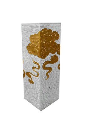 金色祥云展示柱茶室玄关装饰新中式落地庭院拴马桩客厅复古大摆件