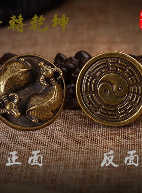 匠心吴纯铜实心牛摆件牛转乾坤纯铜招财茶宠牛可养纯手工茶具摆件