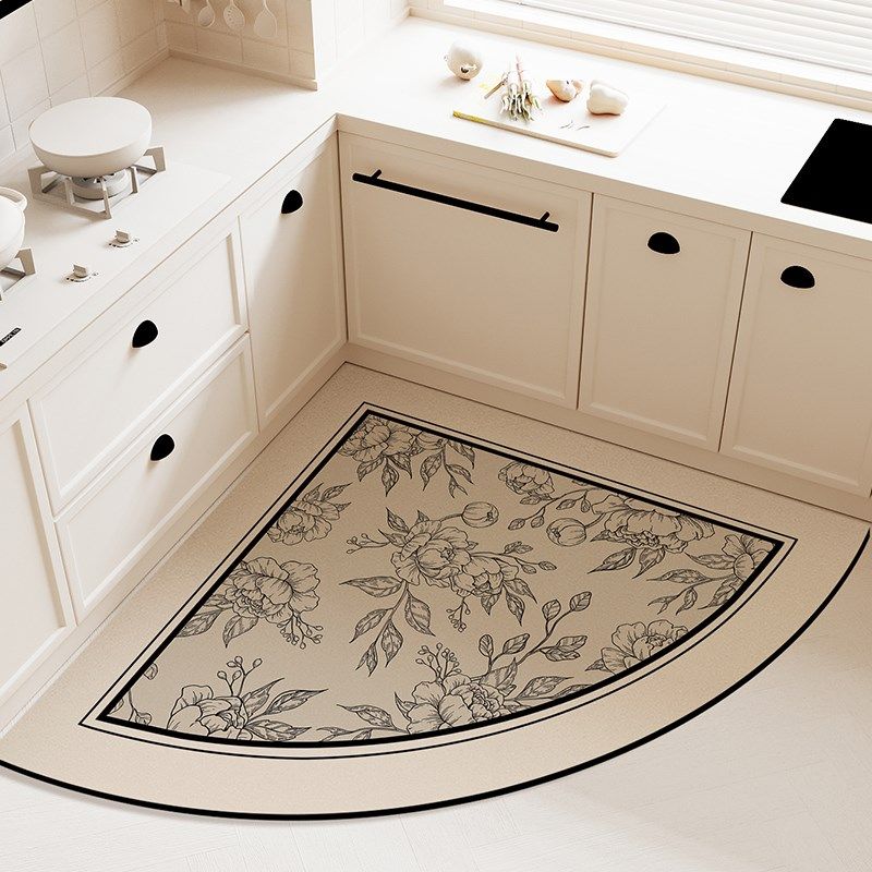 厨房扇形地垫防滑防油可擦免洗垫子防水耐脏心形地毯硅藻泥脚垫,居家布艺,厨房地垫,淘宝优惠券,粉丝福利购,淘宝优惠卷