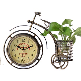 台表创意钟表座钟桌上欧式台式钟装饰时钟摆件个性桌面卧室电子钟